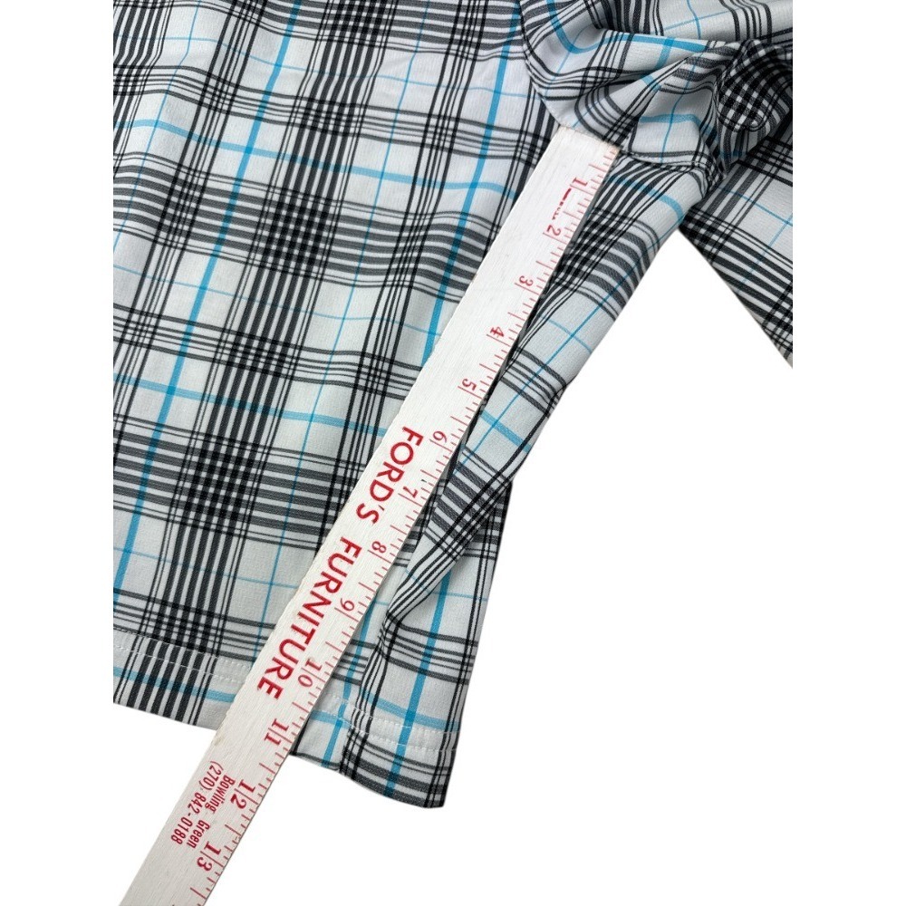 Fila Sport Golf Shorts Men's 38 White Turquoise Black Plaid Tech Stretch Pockets - Picture 6 of 9